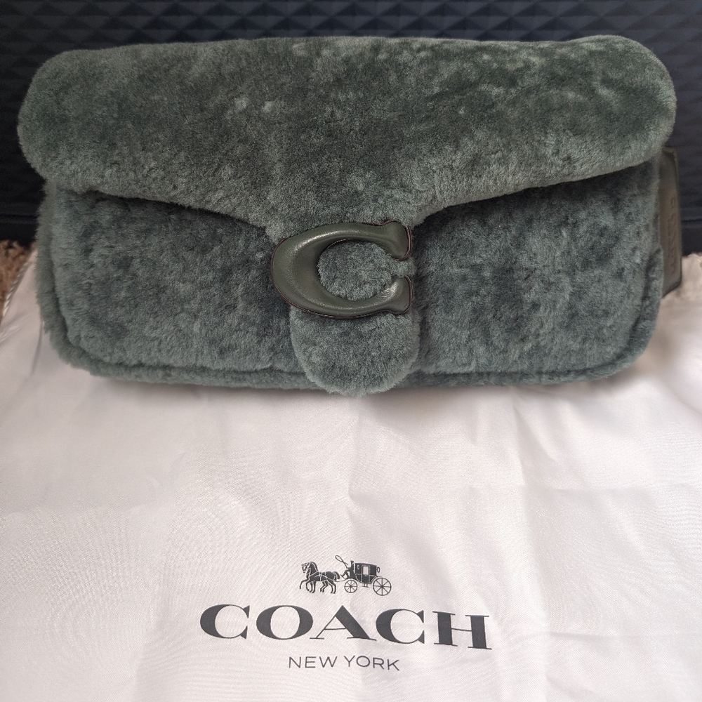Coach Shearling Pillow Tabby 26 in Green